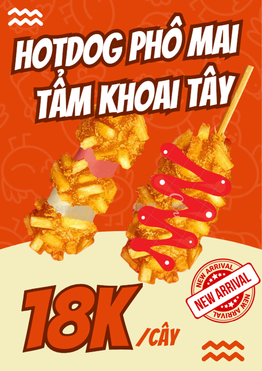 HOTDOG PHÔ MAI TẨM KHOAI TÂY