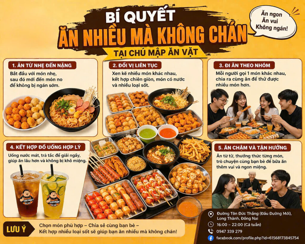 Bí Quyết Ăn Nhiều Mà Không Chán Tại Chú Mập Ăn Vặt